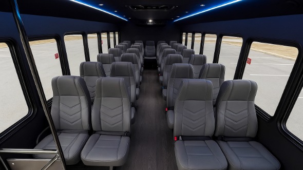 Interior of Charter Bus Company Peoria's 15 Passenger Minibus in Peoria