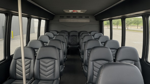 Interior of Charter Bus Company Naperville's 18 Passenger Minibus in Naperville