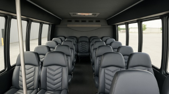 Interior of Charter Bus Company Peoria's 28 Passenger Mini bus in Peoria