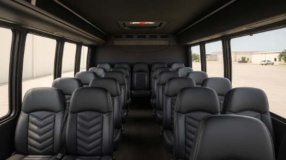 Interior of Charter Bus Company Cedar Rapids's 30 Passenger Minibus in Cedar Rapids