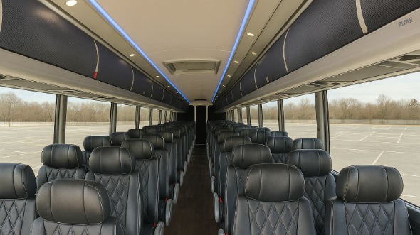moline 54 passenger charter bus inside